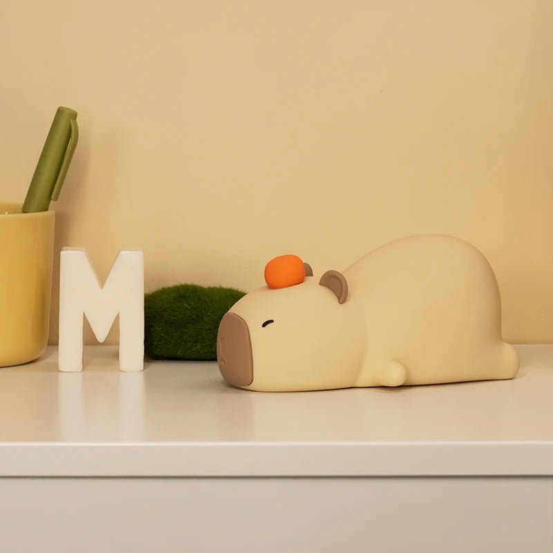 Capybara LED Night Light – Squishy & Adorable!