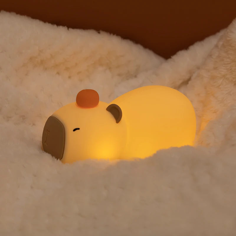 Capybara LED Night Light – Squishy & Adorable!